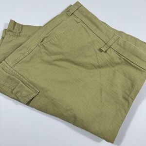 Dockers Smart 360 Tech Cargo Shorts Mens 46 Green Stretch WaterLess Ripstop